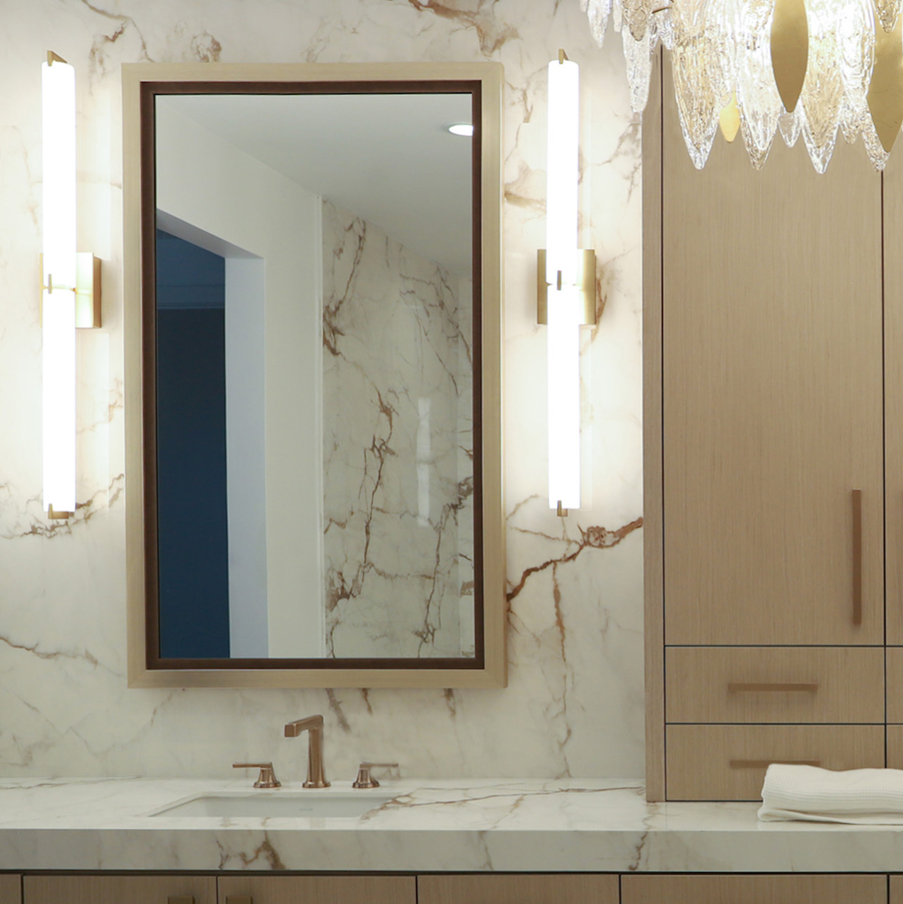 Photo of Gold Mirror in a luxurious Master Bathroom