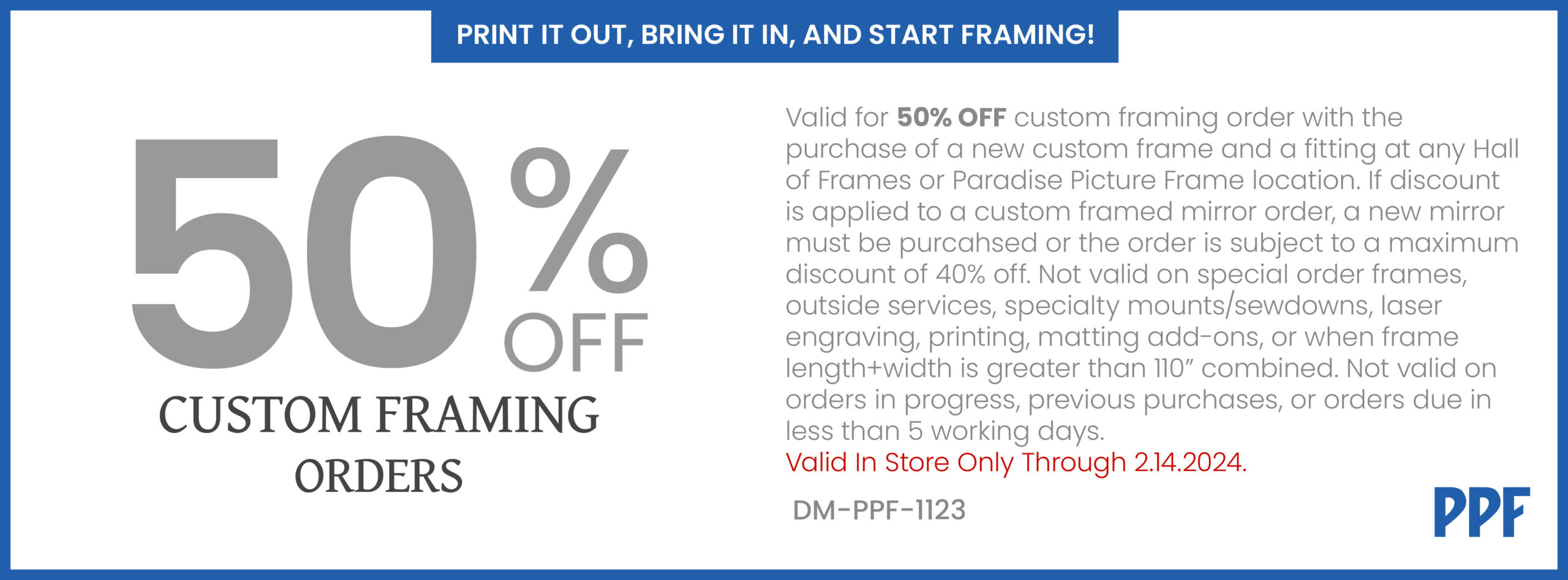2023 Email Exclusive 50 off Custom Framing Paradise Picture Framing